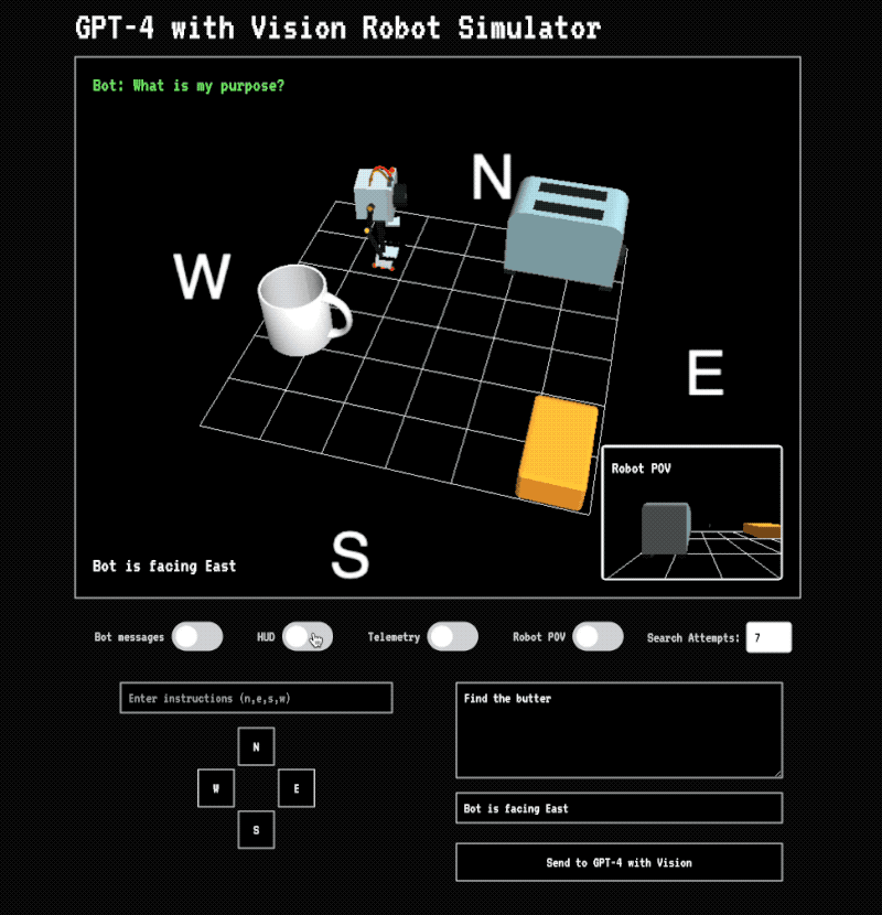 Robot navigation demo using vision + language reasoning
